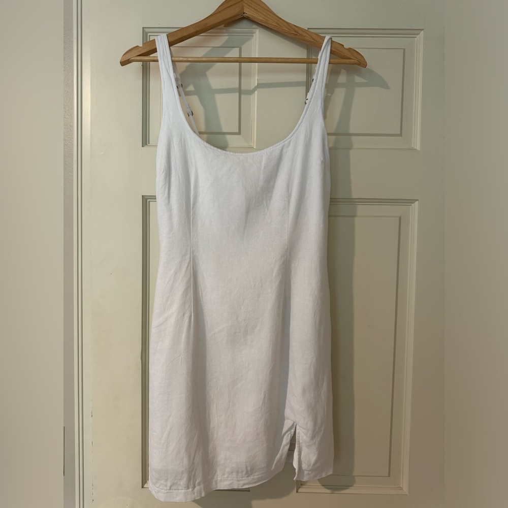 Abercrombie White Linen Mini Dress 90s Small